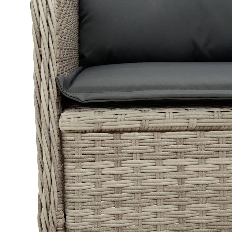 vidaXL világosszürke polyrattan kerti sarokkanapé párnával