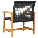 vidaXL 2 db fekete polyrattan és akácfa kerti szék