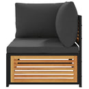 vidaXL tömör akácfa kerti sarokkanapé párnákkal