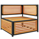 vidaXL tömör akácfa kerti sarokkanapé párnákkal