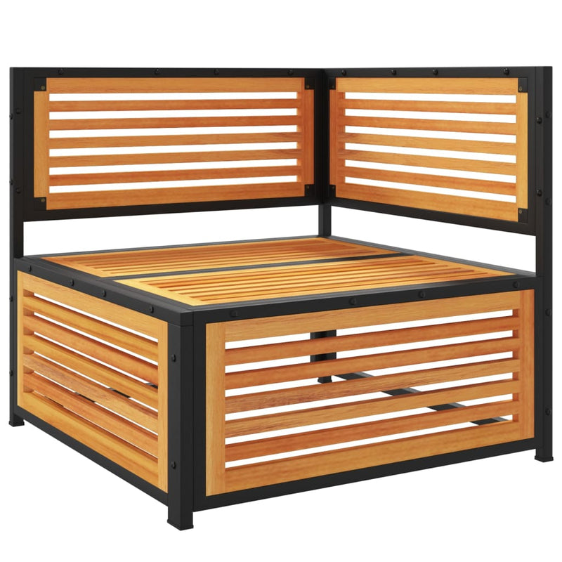 vidaXL tömör akácfa kerti sarokkanapé párnákkal