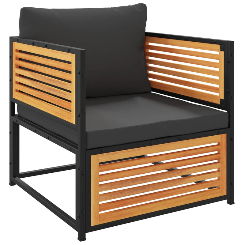 vidaXL tömör akácfa kerti szék párnákkal