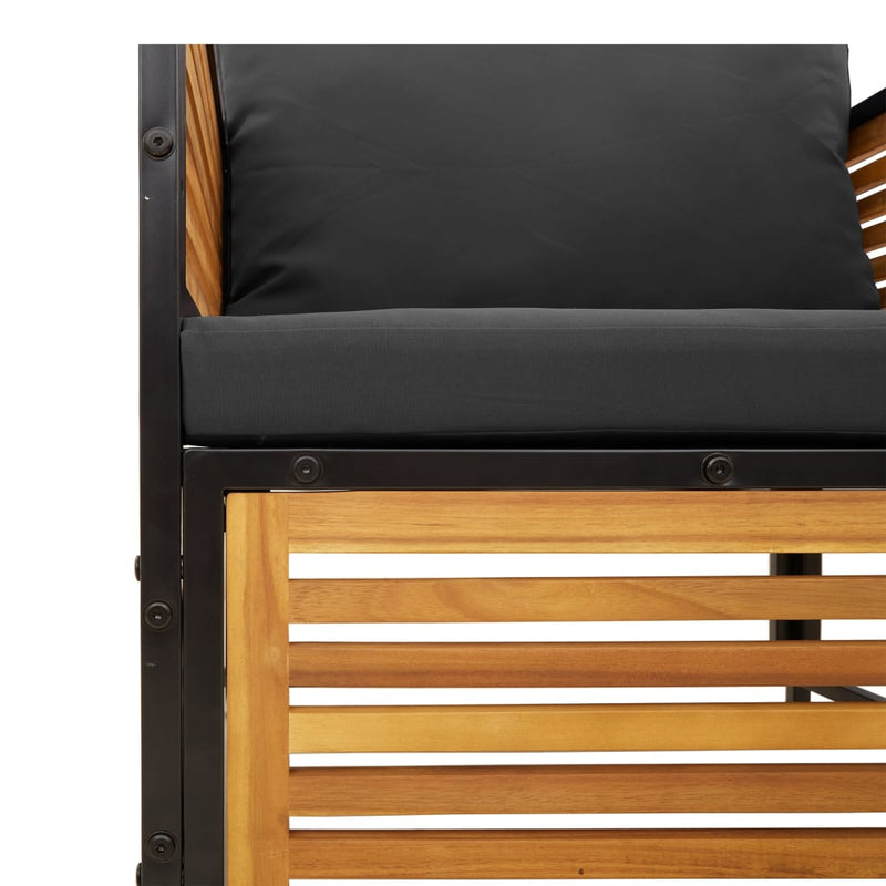 vidaXL tömör akácfa kerti szék párnákkal