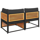 vidaXL 2 személyes tömör akácfa kerti kanapé párnával