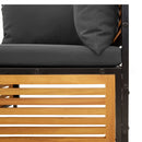 vidaXL 2 személyes tömör akácfa kerti kanapé párnával