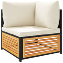 vidaXL tömör akácfa kerti sarokkanapé párnákkal