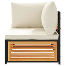 vidaXL tömör akácfa kerti sarokkanapé párnákkal