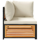 vidaXL tömör akácfa kerti sarokkanapé párnákkal