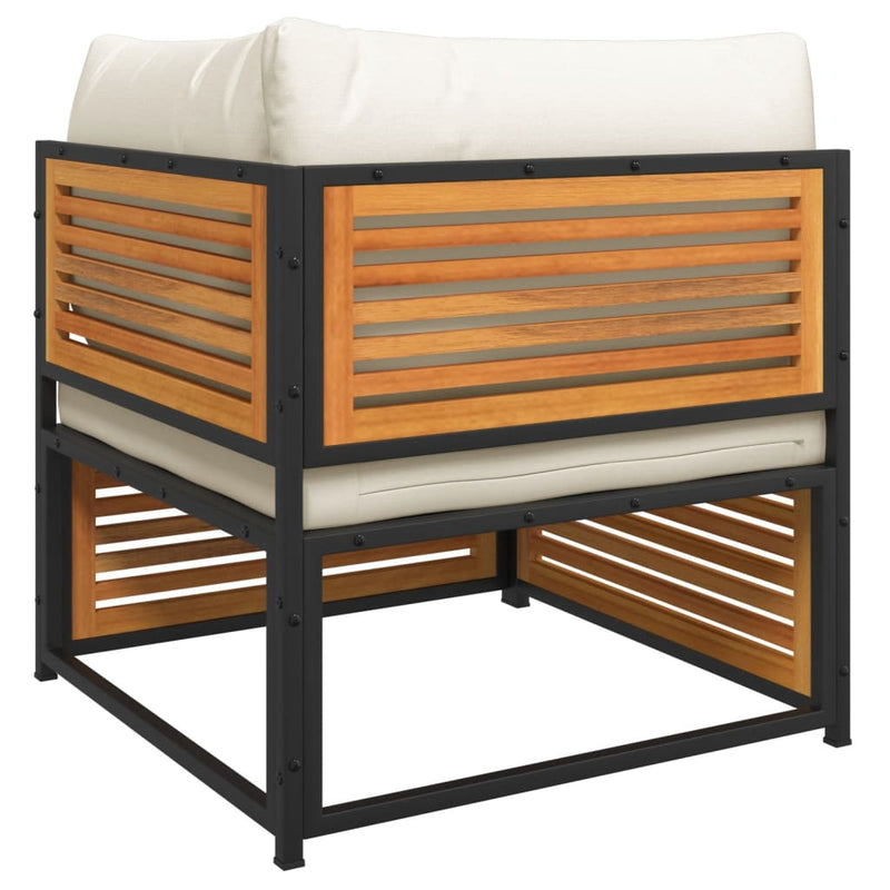 vidaXL tömör akácfa kerti sarokkanapé párnákkal