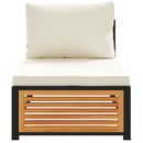 vidaXL tömör akácfa karfa nélküli kerti kanapé párnákkal