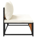 vidaXL tömör akácfa karfa nélküli kerti kanapé párnákkal