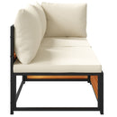 vidaXL 2 személyes tömör akácfa kerti kanapé párnával