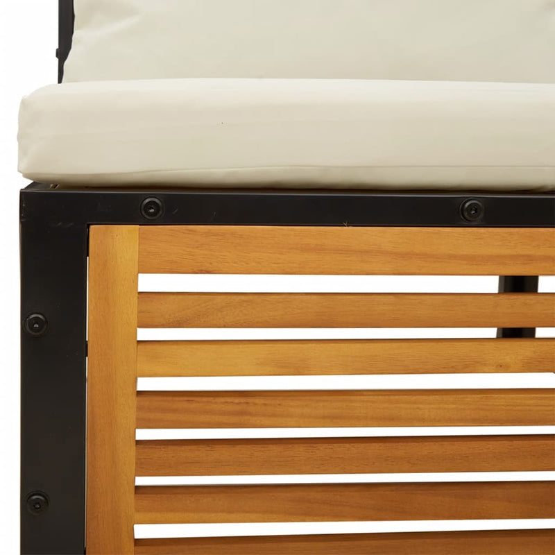 vidaXL 2 személyes tömör akácfa kerti kanapé párnával