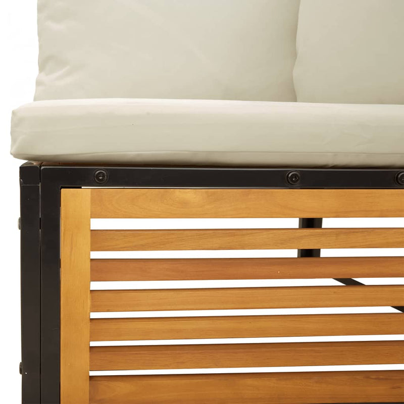 vidaXL 2 személyes tömör akácfa kerti kanapé párnával