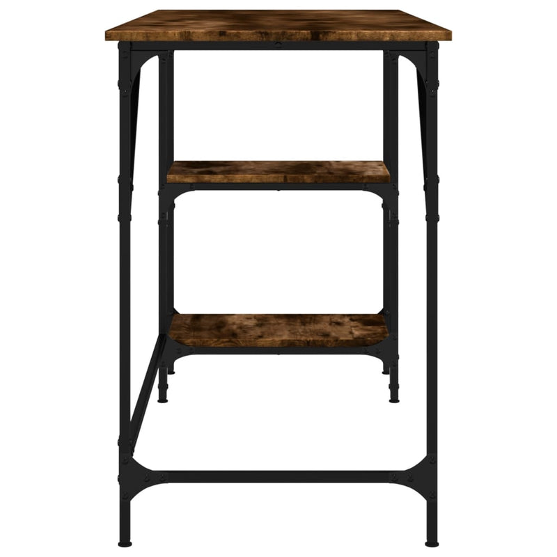 vidaXL füstös tölgy színű fém és szerelt fa íróasztal 120 x 50 x 75 cm