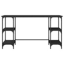 vidaXL fekete fém és szerelt fa íróasztal 140 x 50 x 75 cm