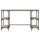 vidaXL sonoma tölgy színű fém és szerelt fa íróasztal 140 x 50 x 75 cm