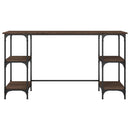 vidaXL barna tölgyszínű fém és szerelt fa íróasztal 140 x 50 x 75 cm
