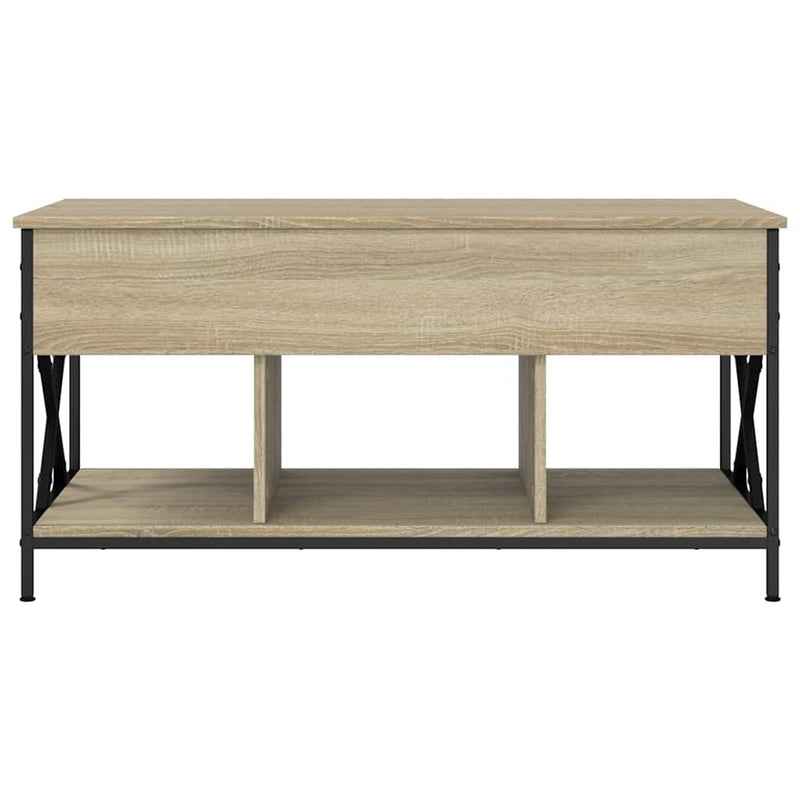 vidaXL sonoma tölgy szerelt fa és fém dohányzóasztal 100 x 55 x 50 cm