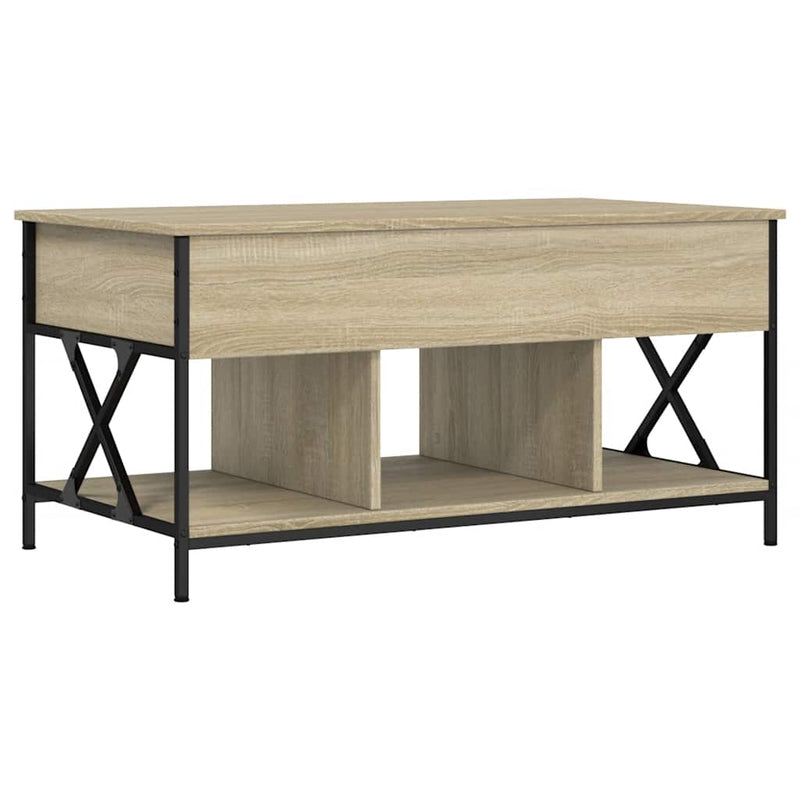 vidaXL sonoma tölgy szerelt fa és fém dohányzóasztal 100 x 55 x 50 cm