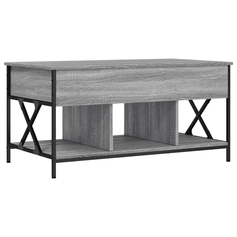 vidaXL szürke sonoma szerelt fa és fém dohányzóasztal 100 x 55 x 50 cm