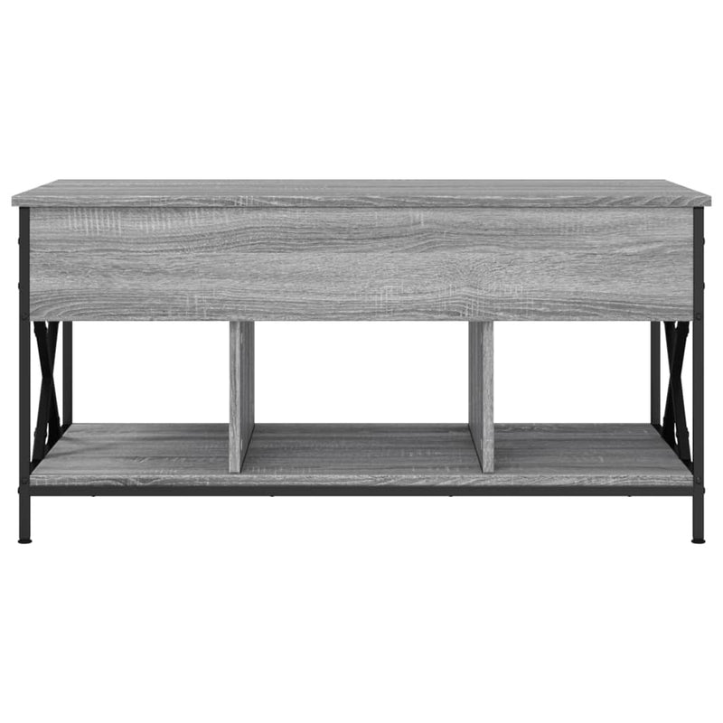 vidaXL szürke sonoma szerelt fa és fém dohányzóasztal 100 x 55 x 50 cm