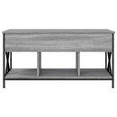 vidaXL szürke sonoma szerelt fa és fém dohányzóasztal 100 x 55 x 50 cm