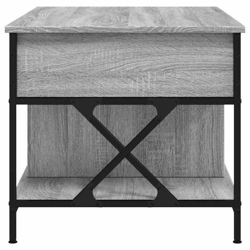 vidaXL szürke sonoma szerelt fa és fém dohányzóasztal 100 x 55 x 50 cm