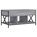 vidaXL szürke sonoma szerelt fa és fém dohányzóasztal 100 x 55 x 50 cm