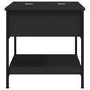 vidaXL fekete szerelt fa és fém dohányzóasztal 70 x 50 x 50 cm