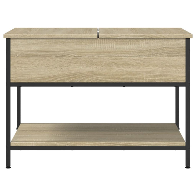 vidaXL sonoma tölgy szerelt fa és fém dohányzóasztal 70 x 50 x 50 cm