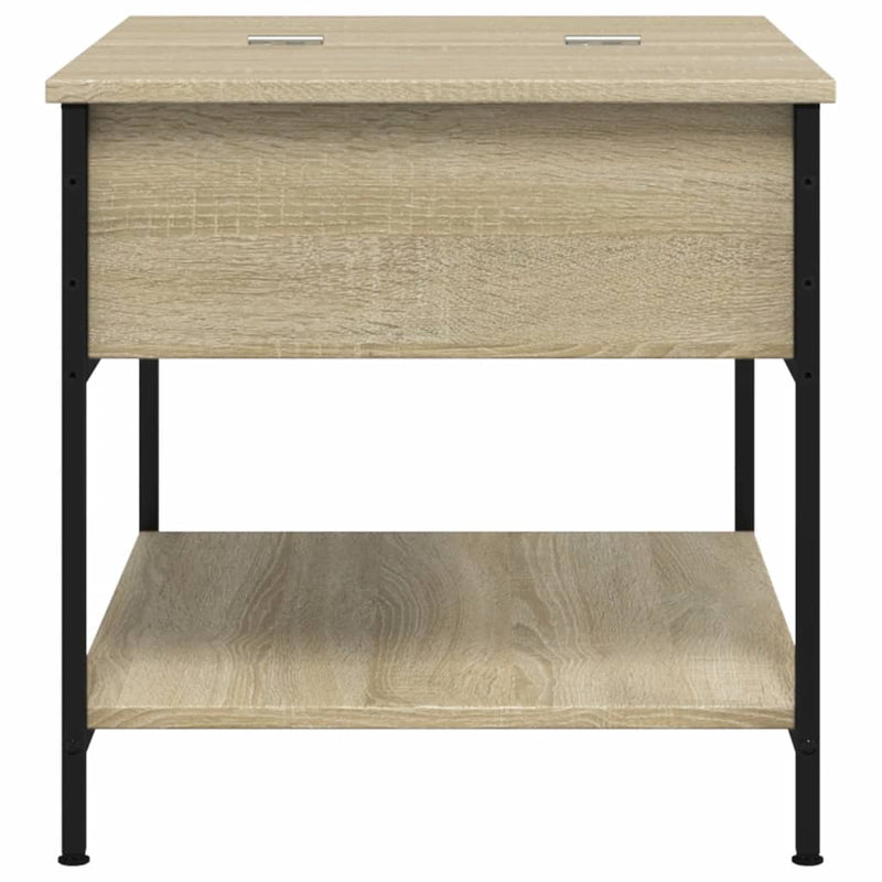 vidaXL sonoma tölgy szerelt fa és fém dohányzóasztal 70 x 50 x 50 cm