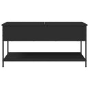 vidaXL fekete szerelt fa és fém dohányzóasztal 100 x 50 x 50 cm