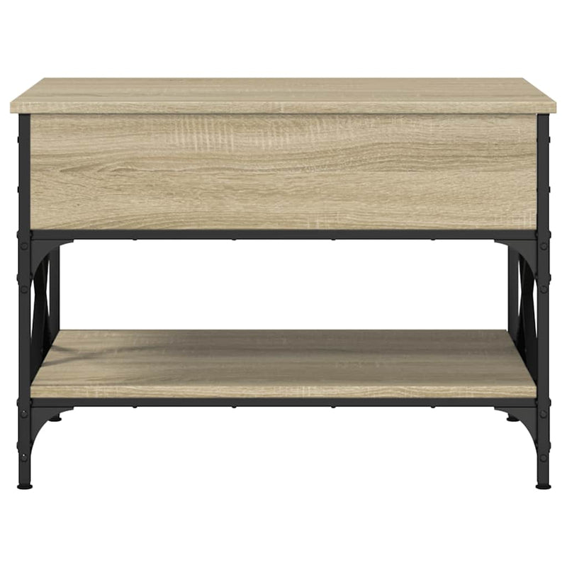 vidaXL sonoma tölgy szerelt fa és fém dohányzóasztal 70 x 50 x 50 cm