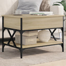 vidaXL sonoma tölgy szerelt fa és fém dohányzóasztal 70 x 50 x 50 cm