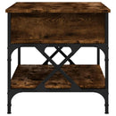 vidaXL füstös tölgy szerelt fa és fém dohányzóasztal 70 x 50 x 50 cm