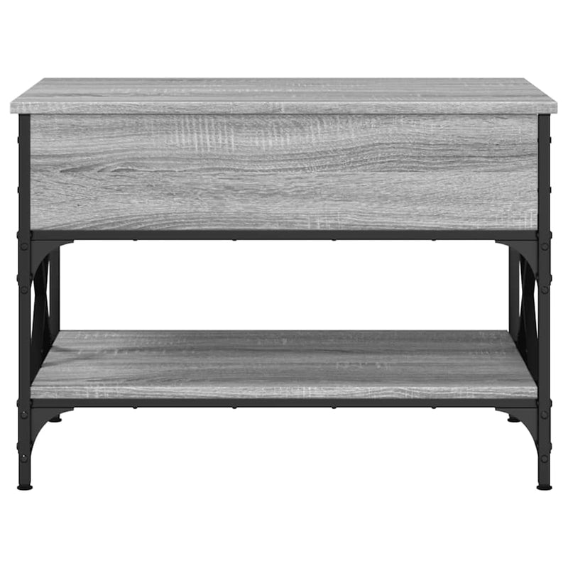 vidaXL szürke sonoma szerelt fa és fém dohányzóasztal 70 x 50 x 50 cm