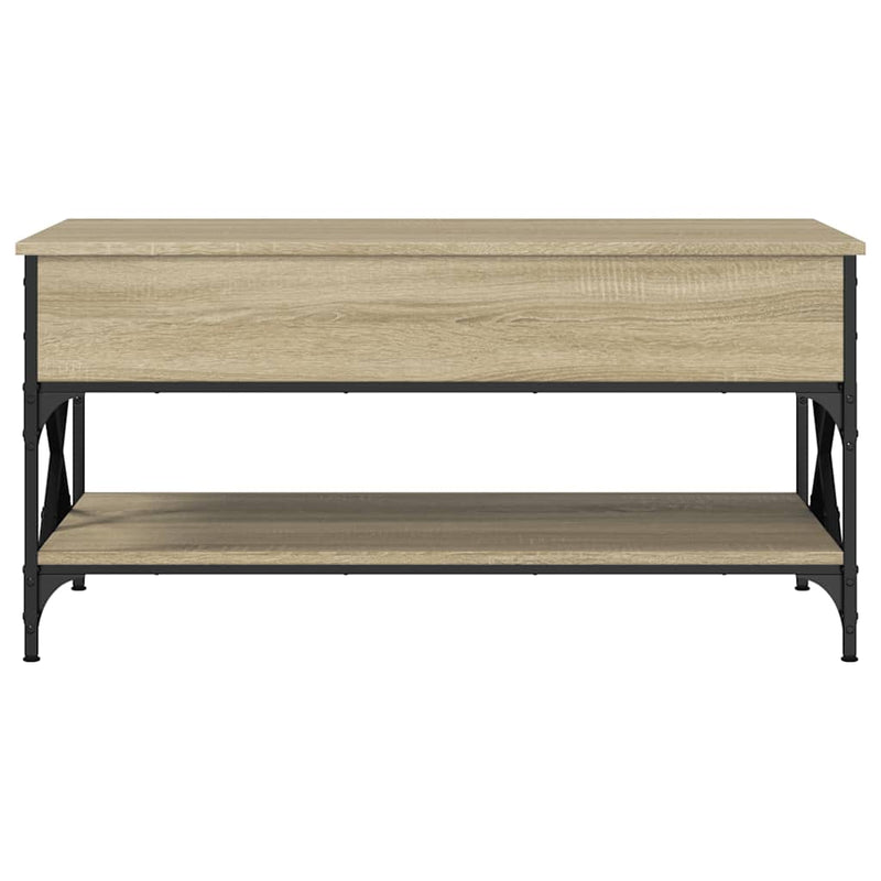 vidaXL sonoma tölgy szerelt fa és fém dohányzóasztal 100 x 50 x 50 cm