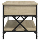 vidaXL sonoma tölgy szerelt fa és fém dohányzóasztal 100 x 50 x 50 cm