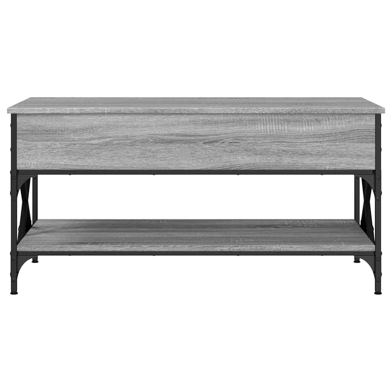 vidaXL szürke sonoma szerelt fa és fém dohányzóasztal 100 x 50 x 50 cm