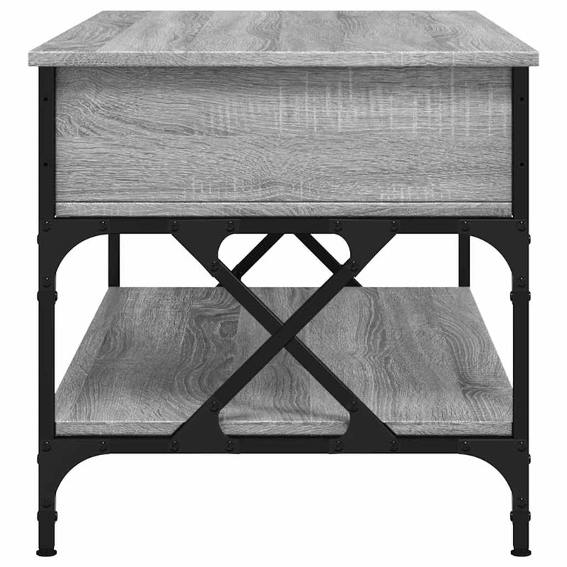vidaXL szürke sonoma szerelt fa és fém dohányzóasztal 100 x 50 x 50 cm