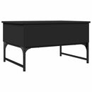 vidaXL fekete szerelt fa és fém dohányzóasztal 70 x 50 x 40 cm