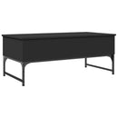 vidaXL fekete szerelt fa és fém dohányzóasztal 100 x 50 x 40 cm