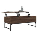 vidaXL barna tölgy szerelt fa és fém dohányzóasztal 100 x 50 x 40 cm