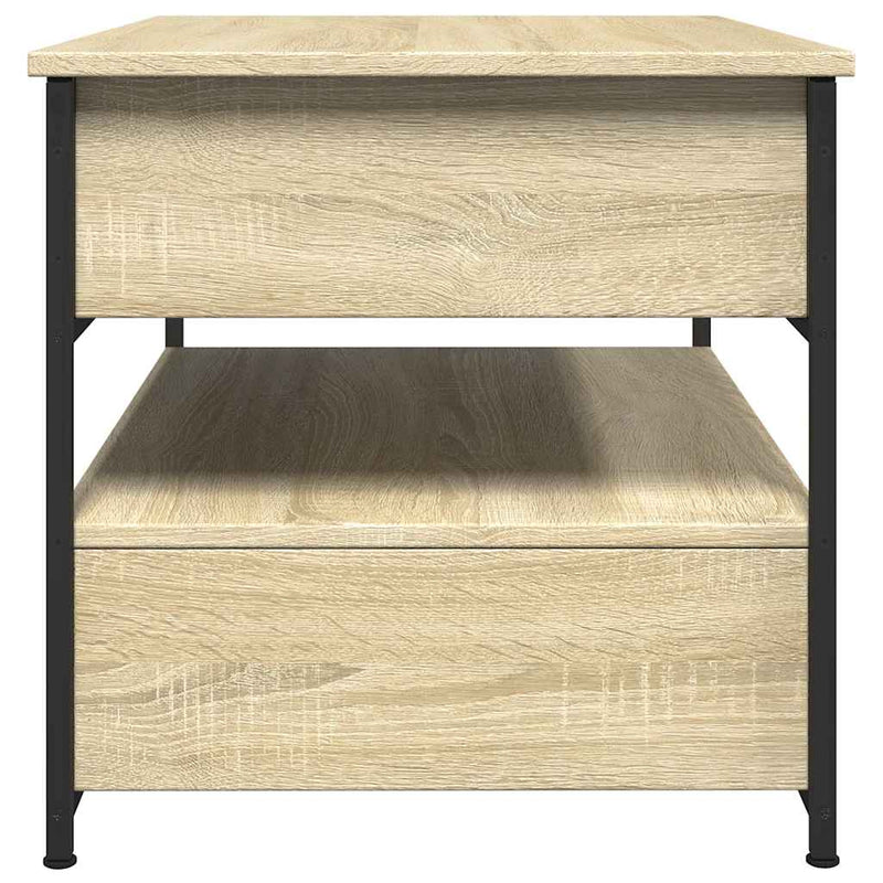 vidaXL sonoma tölgy szerelt fa és fém dohányzóasztal 70 x 50 x 50 cm