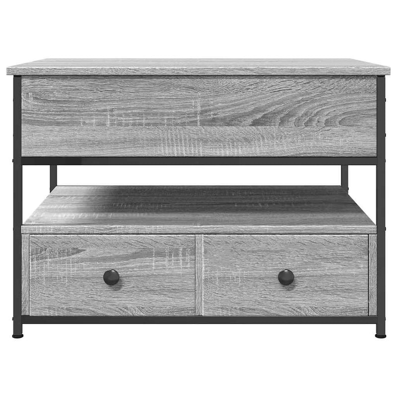 vidaXL szürke sonoma szerelt fa és fém dohányzóasztal 70 x 50 x 50 cm