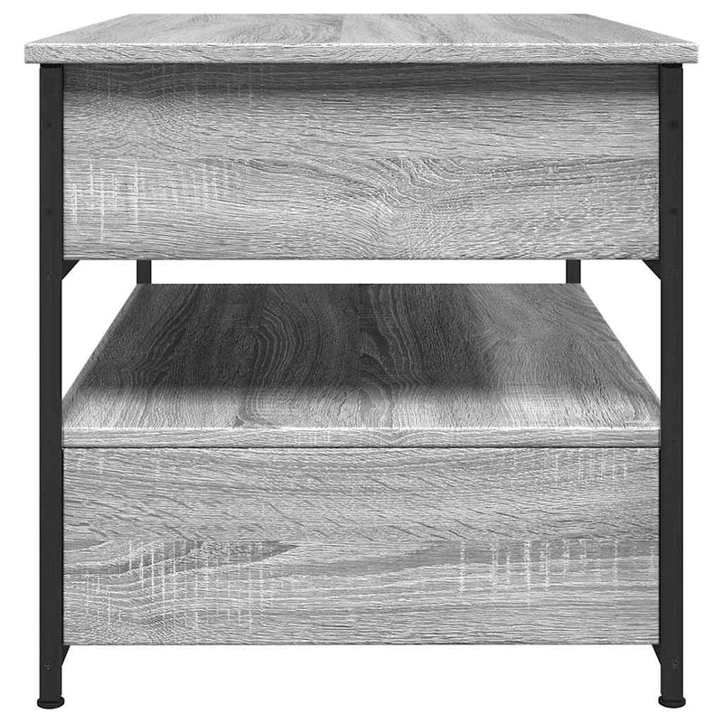 vidaXL szürke sonoma szerelt fa és fém dohányzóasztal 70 x 50 x 50 cm