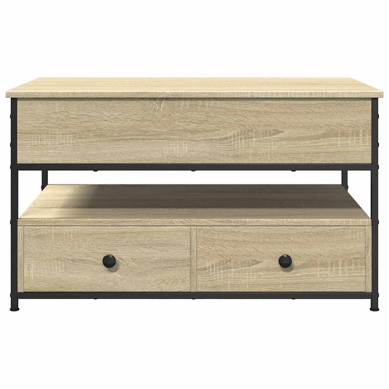 vidaXL sonoma tölgy szerelt fa és fém dohányzóasztal 85 x 50 x 50 cm