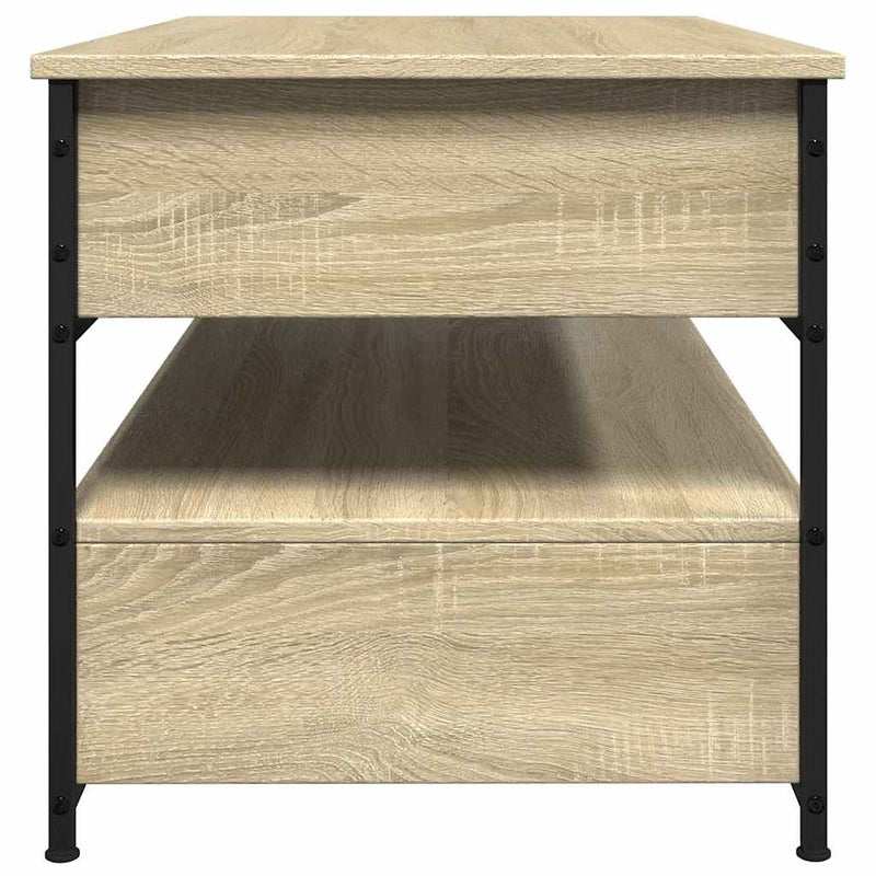 vidaXL sonoma tölgy szerelt fa és fém dohányzóasztal 85 x 50 x 50 cm