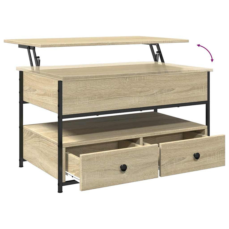 vidaXL sonoma tölgy szerelt fa és fém dohányzóasztal 85 x 50 x 50 cm